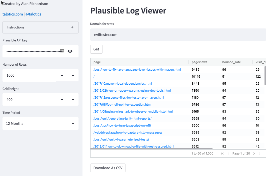 image from Plausible.io Stats Viewer